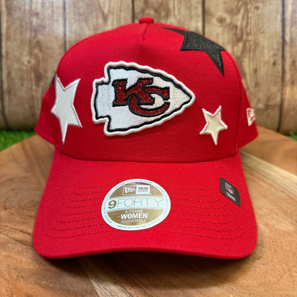 New Era 9FORTY A-Frame Stardom Hat Womens One Size Red Kansas City Chiefs Star